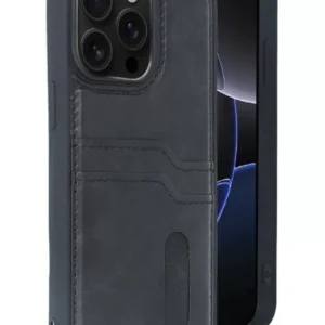 Newface İphone 15 Pro Max Kılıf Sara Kartvizitli Deri Kılıf - Siyah