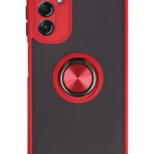 Newface Samsung Galaxy A14 4g Kılıf Montreal Yüzüklü Silikon Kapak - Kırmızı