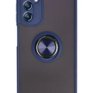 Newface Samsung Galaxy A14 4g Kılıf Montreal Yüzüklü Silikon Kapak - Lacivert