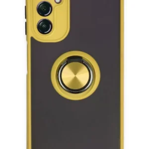 Newface Samsung Galaxy A14 4g Kılıf Montreal Yüzüklü Silikon Kapak - Sarı