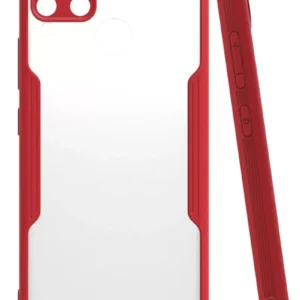 Newface Realme C15 Kılıf Platin Silikon - Kırmızı