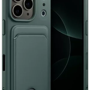 Newface Apple İphone 17 Pro Max Kelvin Kartvizitli Silikon - Koyu Yeşil