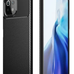 Newface Xiaomi Mi 11 Lite Kılıf Auto Focus Karbon Kapak - Siyah