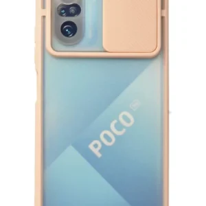 Newface Xiaomi Poco F3 Kılıf Palm Buzlu Kamera Sürgülü Silikon - Pembe