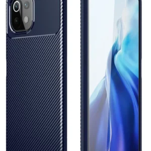 Newface Xiaomi Mi 11 Lite Kılıf Auto Focus Karbon Kapak - Lacivert