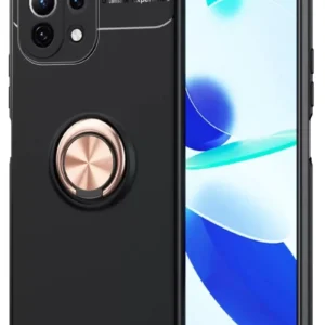 Newface Xiaomi Mi 11 Lite Kılıf Range Yüzüklü Silikon - Siyah-gold