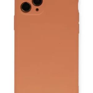 Newface İphone 11 Pro Kılıf Nano İçi Kadife Silikon - Mat Turuncu