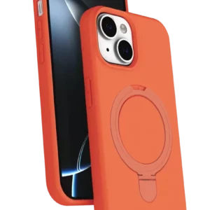Newface Apple İphone 15 Plus Regal Magsafe Standlı Kapak - Turuncu
