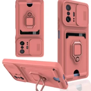 Newface Xiaomi Mi 11t Pro Kılıf Zuma Kartvizitli Yüzüklü Silikon - Pembe