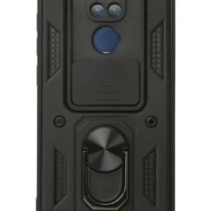 Newface Xiaomi Redmi Note 9 Kılıf Pars Lens Yüzüklü Silikon - Siyah