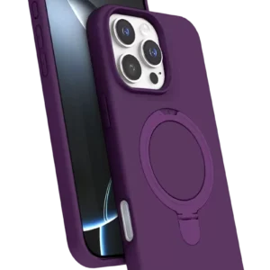 Newface Apple İphone 16 Pro Regal Magsafe Standlı Kapak - Derin Mor
