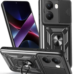 Newface Xiaomi Poco X7 Pro Kılıf Pars Lens Yüzüklü Silikon - Siyah