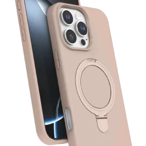 Newface Apple İphone 16 Pro Max Regal Magsafe Standlı Kapak - Çöl Titanyum