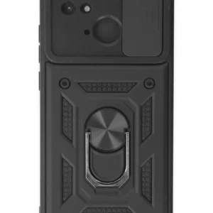 Newface Xiaomi Redmi 10c Kılıf Pars Lens Yüzüklü Silikon - Siyah