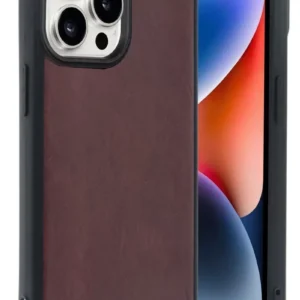 Newface İphone 14 Pro Max Kılıf Aras Deri Kapak - Bordo