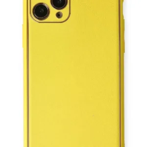 Newface İphone 11 Pro Kılıf Coco Deri Silikon Kapak - Sarı