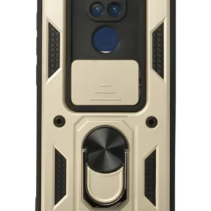 Newface Xiaomi Redmi Note 9 Kılıf Pars Lens Yüzüklü Silikon - Gold