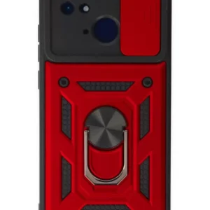 Newface Xiaomi Redmi 10c Kılıf Pars Lens Yüzüklü Silikon - Kırmızı