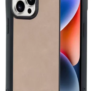 Newface İphone 14 Pro Max Kılıf Aras Deri Kapak - Pudra