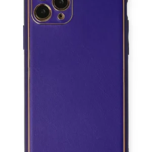 Newface İphone 11 Pro Kılıf Coco Deri Silikon Kapak - Mor