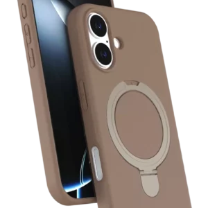 Newface Apple İphone 16 Plus Regal Magsafe Standlı Kapak - Çöl Titanyum