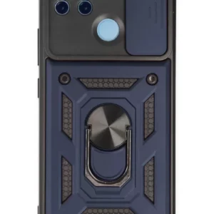 Newface Realme C25y Kılıf Pars Lens Yüzüklü Silikon - Lacivert