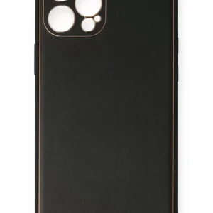 Newface İphone 12 Pro Kılıf Coco Deri Silikon Kapak - Siyah