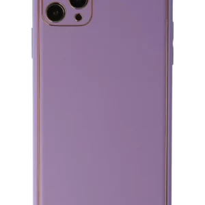 Newface İphone 11 Pro Max Kılıf Coco Deri Silikon Kapak - Lila