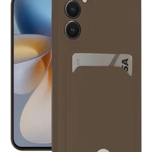 Newface Samsung Galaxy S24 Fe Kılıf Kelvin Kartvizitli Silikon - Kahverengi