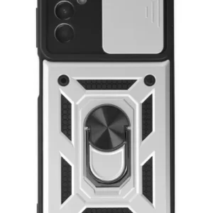 Newface Samsung Galaxy A04s Kılıf Pars Lens Yüzüklü Silikon - Gümüş