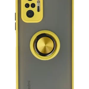 Newface Xiaomi Redmi Note 10 Pro Kılıf Montreal Yüzüklü Silikon Kapak - Sarı