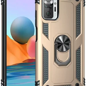 Newface Xiaomi Redmi Note 10 Pro Kılıf Sofya Yüzüklü Silikon Kapak - Gold