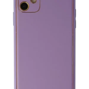 Newface İphone 12 Kılıf Coco Deri Silikon Kapak - Lila