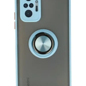 Newface Xiaomi Redmi Note 10 Pro Kılıf Montreal Yüzüklü Silikon Kapak - Buz Mavi