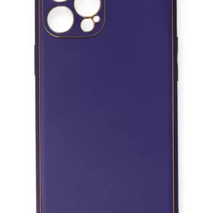 Newface İphone 12 Pro Kılıf Coco Deri Silikon Kapak - Mor