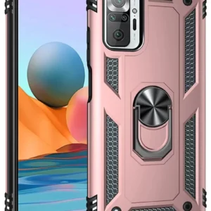 Newface Xiaomi Redmi Note 10 Pro Kılıf Sofya Yüzüklü Silikon Kapak - Rose