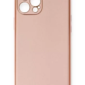 Newface İphone 12 Pro Max Kılıf Coco Deri Silikon Kapak - Pembe