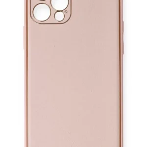 Newface İphone 12 Pro Kılıf Coco Deri Silikon Kapak - Pembe