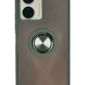 Newface Vivo Y16 Kılıf Montreal Yüzüklü Silikon Kapak - Yeşil