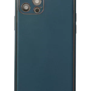 Newface İphone 12 Pro Max Kılıf Coco Deri Silikon Kapak - Mavi