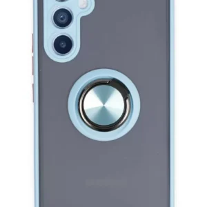 Newface Samsung Galaxy A54 5g Kılıf Montreal Yüzüklü Silikon Kapak - Buz Mavi