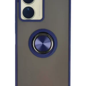 Newface Vivo Y16 Kılıf Montreal Yüzüklü Silikon Kapak - Lacivert