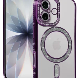 Newface Apple İphone 17 Joke Simli Magneticsafe Kılıf - Derin Mor