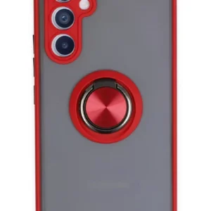 Newface Samsung Galaxy A54 5g Kılıf Montreal Yüzüklü Silikon Kapak - Kırmızı