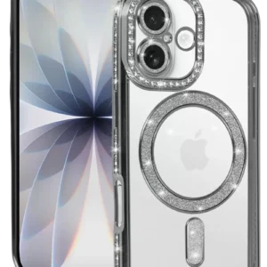 Newface Apple İphone 17 Joke Simli Magneticsafe Kılıf - Gümüş