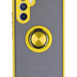 Newface Samsung Galaxy A54 5g Kılıf Montreal Yüzüklü Silikon Kapak - Sarı