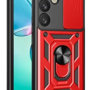 Newface Samsung Galaxy S25 Fe Pars Lens Yüzüklü Silikon - Kırmızı