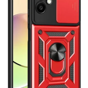 Newface Samsung Galaxy A07 4g Pars Lens Yüzüklü Silikon - Kırmızı