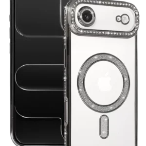 Newface Apple İphone 17 Air Joke Simli Magneticsafe Kılıf - Gümüş