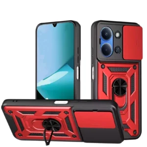 Newface Xiaomi Redmi 15c 4g Pars Lens Yüzüklü Silikon - Kırmızı